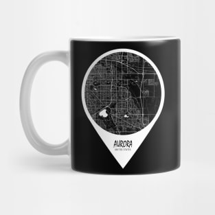 Aurora, USA City Map - Travel Pin Mug